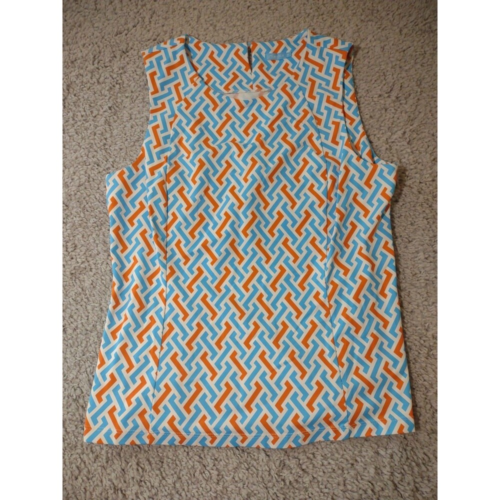 J. McLaughlin Sleeveless Top Size L Retro Colors And Design Nylon Spandex